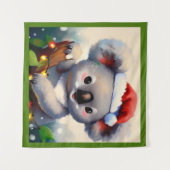 Kerstmis Koala 2 Wandkleed (Voorkant (horizontaal))