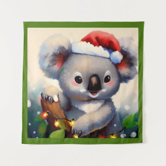 Kerstmis Koala 2 Wandkleed (Voorkant)