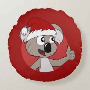Kerstmis Koala beer cartoon Round Pillow Rond Kussen