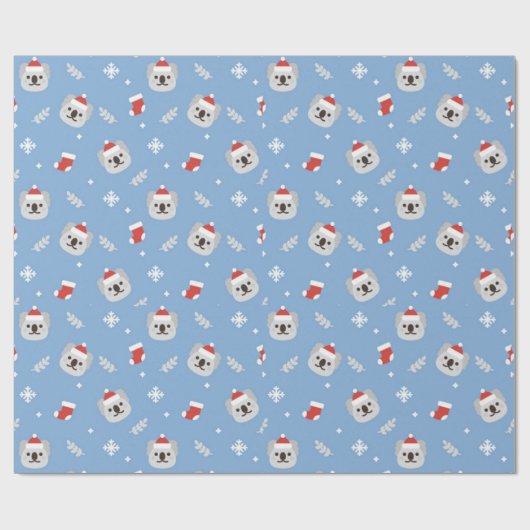 Kerstmis Koala Beer Pattern Cadeaupapier (Vlak)