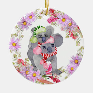 Kerstmis Koala Botanicals Keramisch Ornament