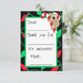 Kerstmis Koala vult-in-the-Blank Dank u Kaart (Staand voorkant)