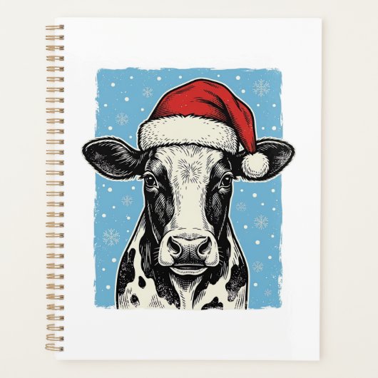 Kerstmis Koe Santa Hoed Vector Design_1 Planner (Voorkant)