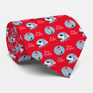Kerstmis Koeien met Santa Hats Necktie Stropdas