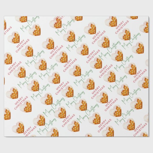 Kerstmis Koekje Patroon Script Cadeaupapier (Vlak)