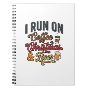 Kerstmis Koffie Bier Vakantie Drinken Design Notitieboek
