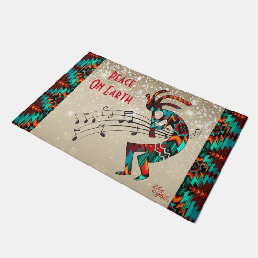 Kerstmis Kokopelli Doormat Deurmat (Schuin)