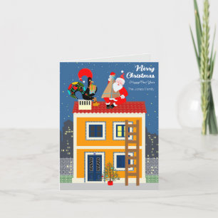 Kerstmis komt de Portugese Haan tegen Kaart