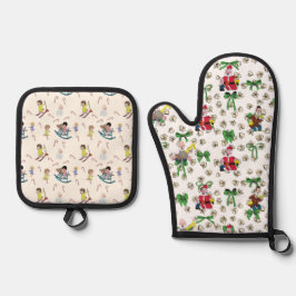 Kerstmis komt maar één keer per jaar ovenwant & pannenlap set