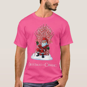 Kerstmis komt met kerstsnoepriettroon t-shirt