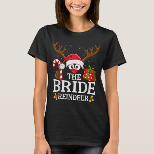 Kerstmis komt overeen met de bruid rendierfamilie t-shirt (Voorkant)