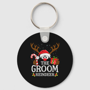 Kerstmis komt overeen met de bruidegom rendierfami sleutelhanger