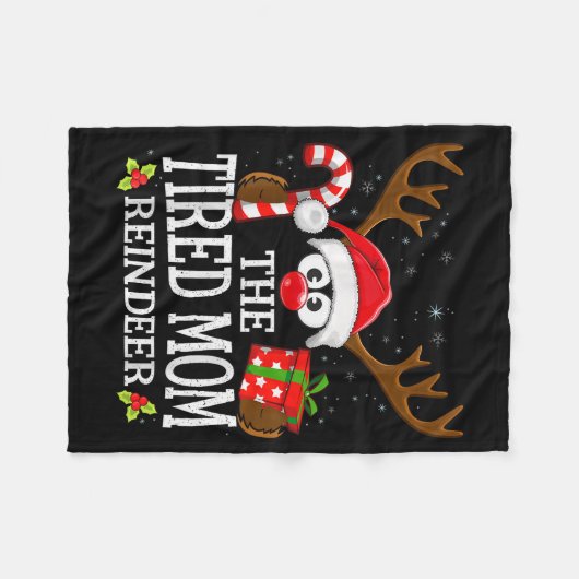 Kerstmis komt overeen met de vermoeide moeder rend fleece deken (Voorkant (Horizontaal))