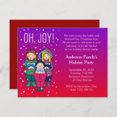 Kerstmis Koraal Winter Party uitnodiging (Voorkant / Achterkant)