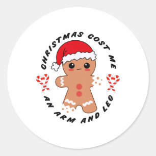 Kerstmis kostte me een arm en been grappige koekje ronde sticker