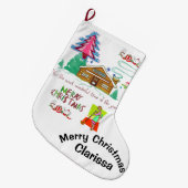 Kerstmis kous, schoonmaakster grote kerstsok (Voorkant (Hangend))