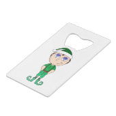 Kerstmis Kredietkaart Flessenopener (Voorkant Gekanteld)