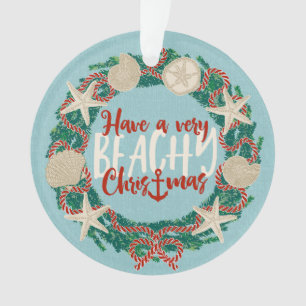 Kerstmis Kust Tropische Zee Schelp Krans - Aqua Ornament