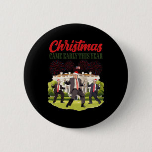 Kerstmis kwam begin dit jaar grappig Santa Trump P Ronde Button 5,7 Cm