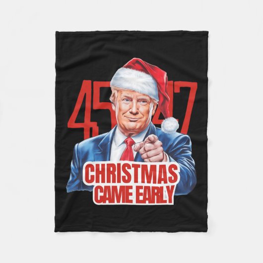 Kerstmis kwam vroeg grappig Donald Trump Kerstman Fleece Deken (Voorkant)