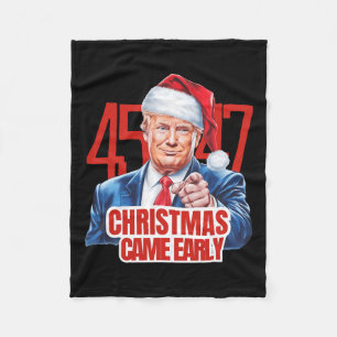 Kerstmis kwam vroeg grappig Donald Trump Kerstman Fleece Deken