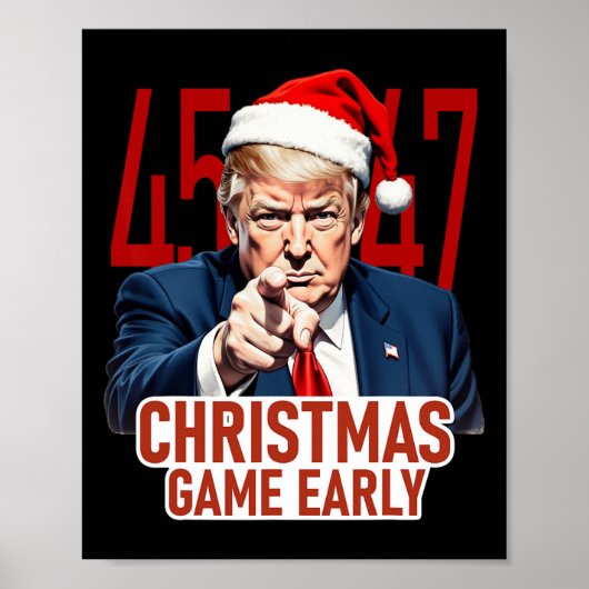 Kerstmis kwam vroeg grappig Donald Trump Kerstman Poster (Voorkant)