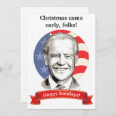 Kerstmis kwam vroeg, mensen! Biden kerstkaart (Voorkant / Achterkant)