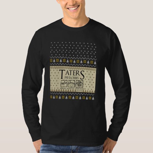 Kerstmis L O T R Taters Aardappelen Boilem Mashem  T-shirt (Voorkant)