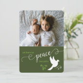 Kerstmis Laat er vrede zijn Aangepaste foto Feestdagenkaart (Staand voorkant)