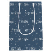 kerstmis LAAT IT SNEEUW-tekst op sterren Medium Cadeauzakje (Achterkant)