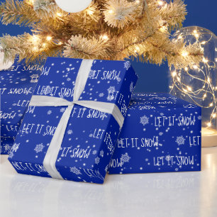Kerstmis LAAT IT-tekst en sneeuwvlokken Cadeaupapier