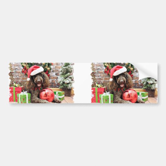 Kerstmis - LabraDoodle - Harley Bumpersticker (Voorkant)