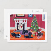 Kerstmis Labradors Feestdagenkaart (Voorkant / Achterkant)