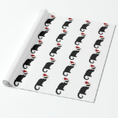 Kerstmis Le Chat Noir met Santa Hat Cadeaupapier (Uitgerold)