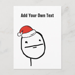 Kerstmis Le Me Memes Pokerface Aangepast BEWERKBAA Feestdagenkaart