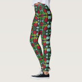 Kerstmis Leggings van Poinsettia Vrouwenkreet (Links)