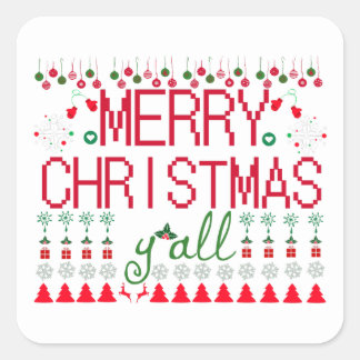 Kerstmis lelijk trui breipatroon vierkante sticker