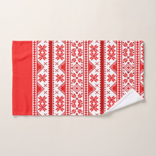 Kerstmis lelijke trui Scandinavisch patroon Bad Handdoek (Handdoek)