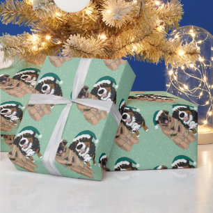 Kerstmis Leonberger en Bernese Mountain Dog Cadeaupapier