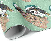 Kerstmis Leonberger en Bernese Mountain Dog Cadeaupapier (Rol Hoek)