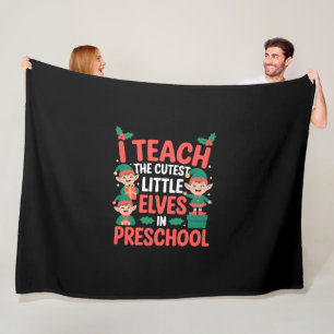 Kerstmis Leraar Ik Leer Cute Elfjes Preschool Fleece Deken