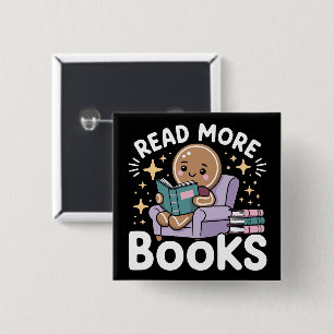 Kerstmis Leraar Lees Meer Boeken Grappig  Vierkante Button 5,1 Cm