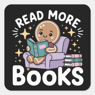 Kerstmis Leraar Lees Meer Boeken Grappig Vierkante Sticker