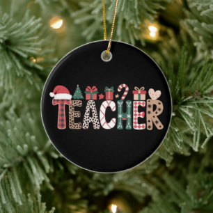 Kerstmis Leraar Leven Leren Liefde Inspirerend Keramisch Ornament