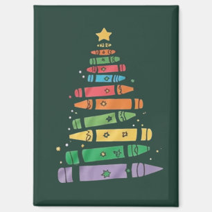 Kerstmis Leraar Potlood Boom Cute Xmas Lichtjes Magneet