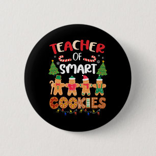Kerstmis Leraar Van Slimme Koekjes Grappige Ginger Ronde Button 5,7 Cm