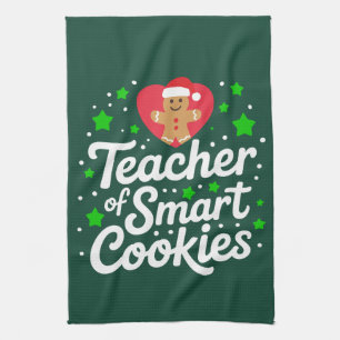 Kerstmis Leraar Van Slimme Koekjes Leraar Leven Theedoek