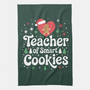 Kerstmis Leraar Van Slimme Koekjes Theedoek