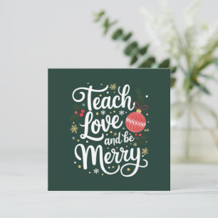 Kerstmis Leren Liefde & Wees Vrolijk Grappig Gesch Kaart