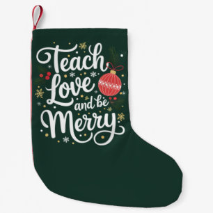 Kerstmis Leren Liefde & Wees Vrolijk Grappig Onder Kleine Kerstsok